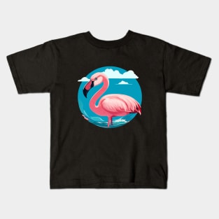 Flamingos and sea, pink flamingo for Summer Vibes Kids T-Shirt